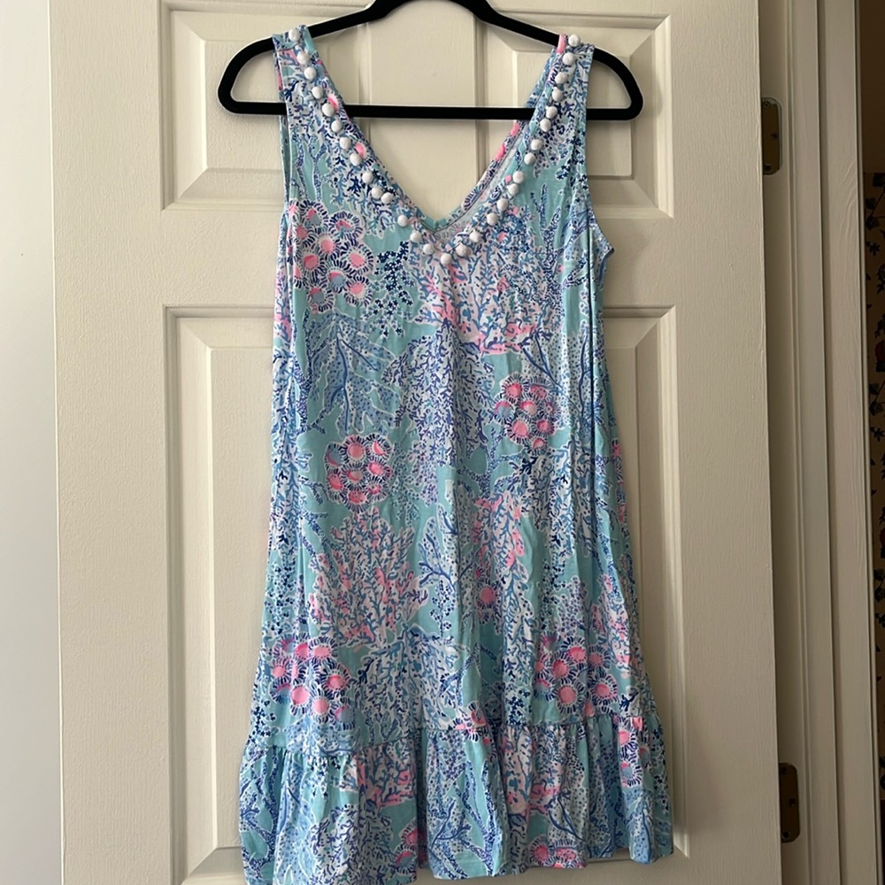 Lily Pulitzer coral puffball dress